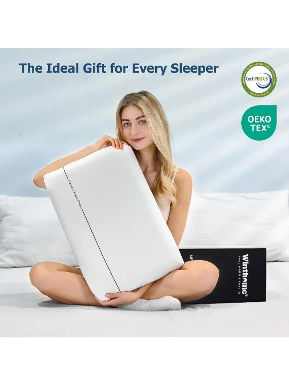 〽️Premium Memory Foam Pillow Soft Firm Dual Side Neck Support Bed Sleep Pillow